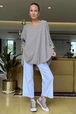 Made in Italy Cooper Needlecord Scoop Dip Back Top Mocha